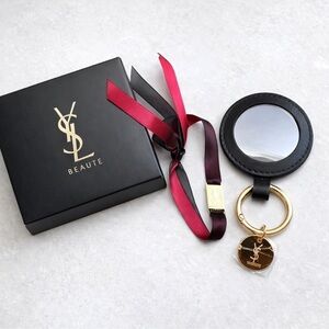 Yves Saint Laurent Black and Gold Keychain Mirror